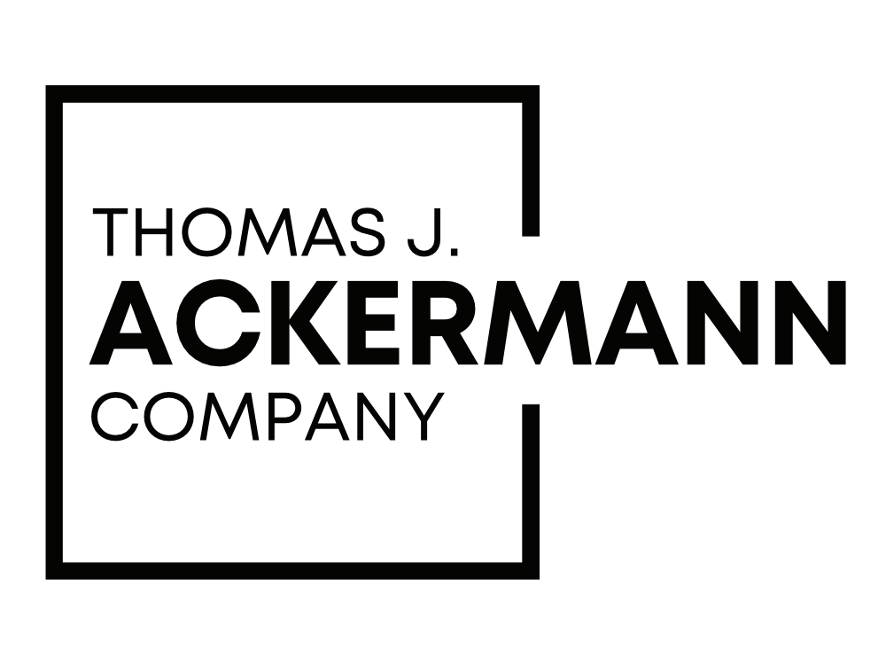 Dark Grey Thomas J. Ackermann Company Logo